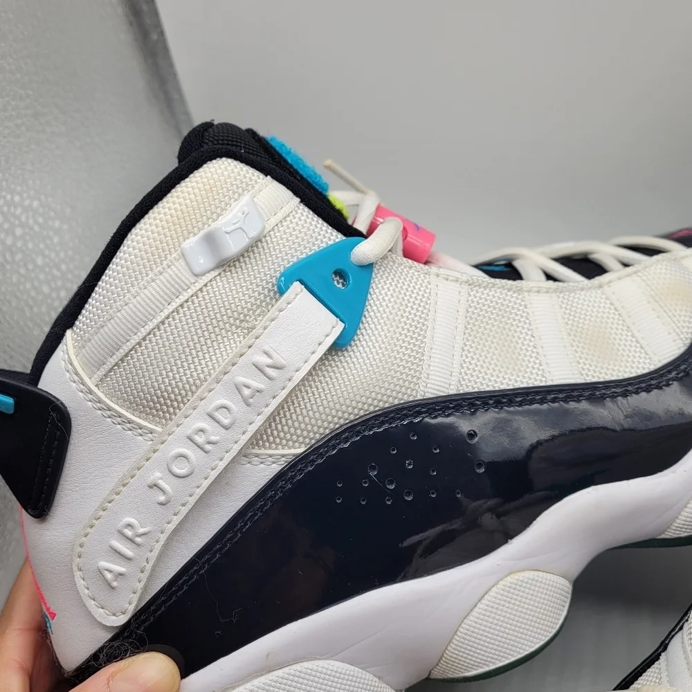 Nike Air Jordan 6 Rings 'South Beach' CK0017-100 Mens Size 9 Multicolor Sneakers